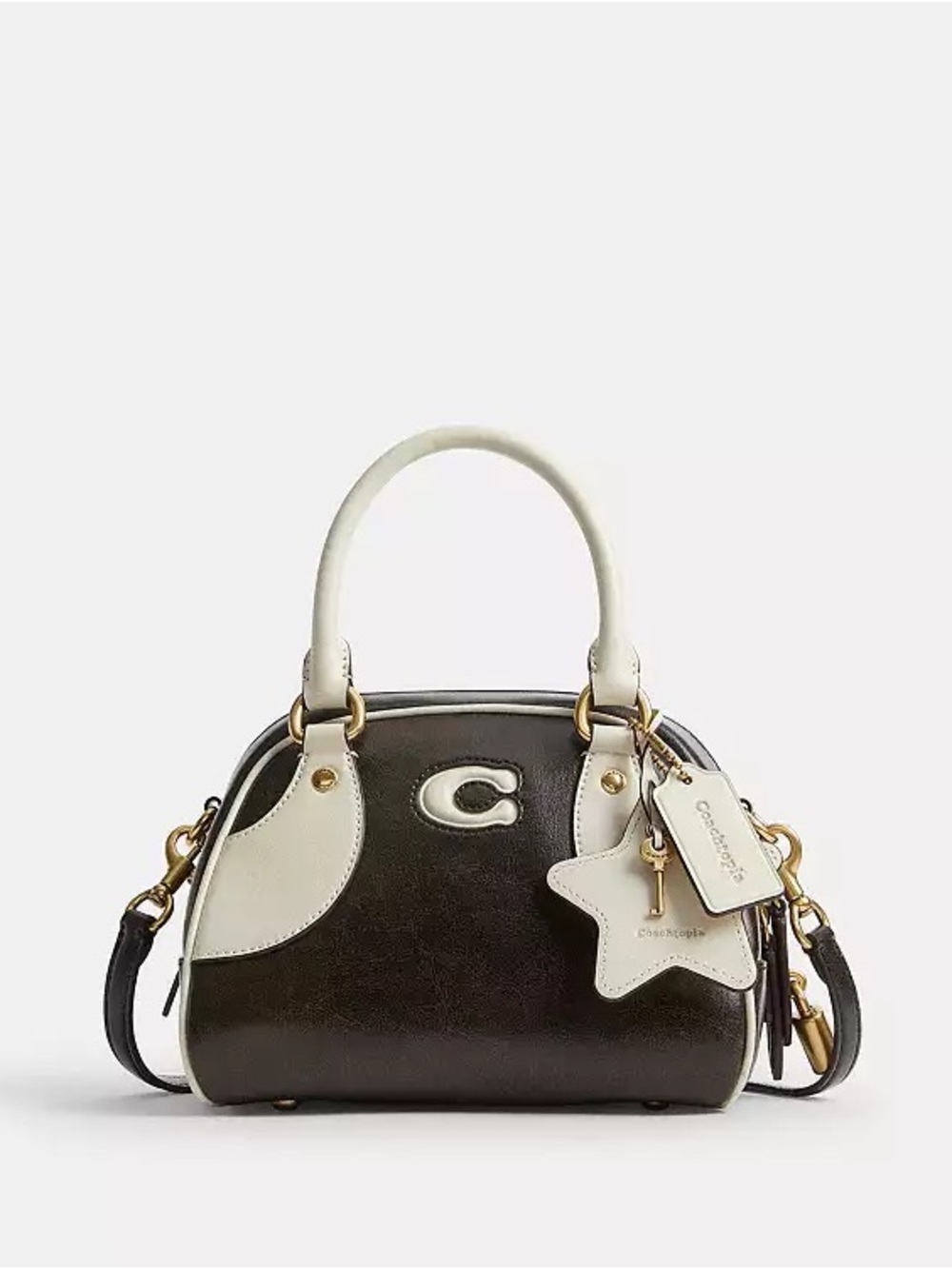 NWT Coachtopia Bowling Top Handle Bag Black White